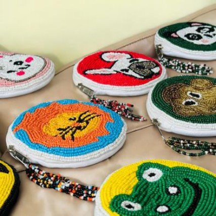 Embroidered Beaded Coin Purse